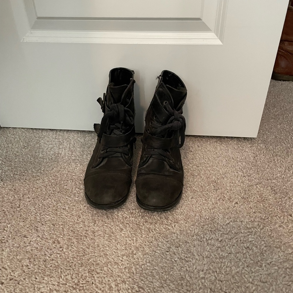 Short black combat boots